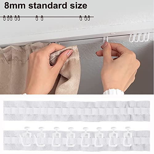 ZZLZX Curtain Track Glider Roller Hook 50PCS Curtain Gliders with 8.3 MM Head Folding Glider Curtain Rail Track Glider Hooks for Room Divider Ceiling Track