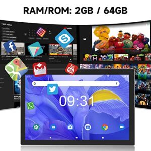 CUPEISI 10 inch Tablet, Android 11 Tablets, 64GB ROM+2GB RAM, Quad-Core Processor Tablet PC, 1280 * 800 IPS HD Display, 2MP+8MP Dual Camera, 6000mAh Tableta.
