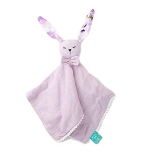 bunny security blanket soft baby lovey unisex soothie baby comforters baby toys with blanket lovies for babies gifts for born baby snuggle toy baby bunny stuffed animal 16 inch purple, (lbppc22)