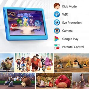AMIAMO Tablet for Kids 10 Inch, Android 12 1280 * 800 Display 5000mAh Kidoz Pre Installed Parental Control Learning, 32GB ROM Quad Core Processor Wi-Fi Bluetooth Kid-Proof Case, Blue (AMM10062)