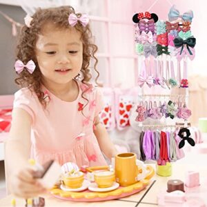 LMIP Headband Holder Girl Hair Bow Organizer, Hanging Baby Headband Holder for Toddler Girls Room, Closet, Wall (White)