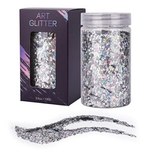 ebanku chunky glitter, water droplets confetti sequin glitters resin sparkle chunky sequins for make up, body, face, slime, resin craft, tumblers, party decor （3.5 oz 100g）