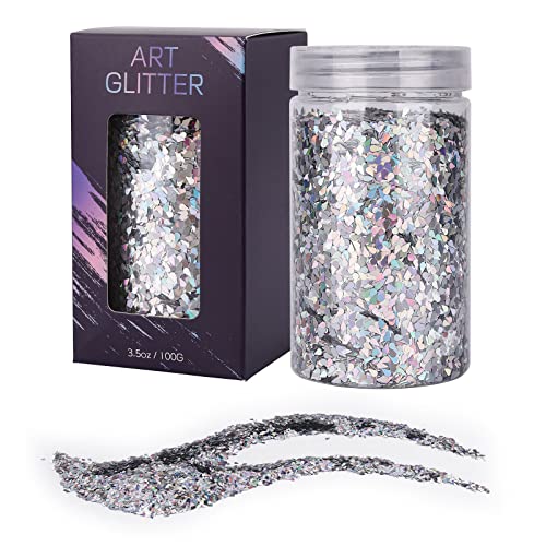 EBANKU Chunky Glitter, Water Droplets Confetti Sequin Glitters Resin Sparkle Chunky Sequins for Make Up, Body, Face, Slime, Resin Craft, Tumblers, Party Decor （3.5 Oz 100g）