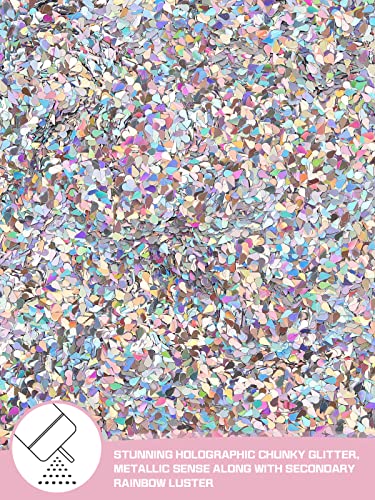 EBANKU Chunky Glitter, Water Droplets Confetti Sequin Glitters Resin Sparkle Chunky Sequins for Make Up, Body, Face, Slime, Resin Craft, Tumblers, Party Decor （3.5 Oz 100g）