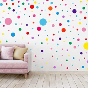 528 pcs polka dot wall decals circle wall decal colorful wall sticker vinyl wall decal classroom decor toddler room decorations for bedroom nursery playroom classroom 8 different size (vibrant color)