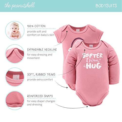 The Peanutshell Newborn Clothes & Accessories Set - 23 Piece Baby Girl Layette Gift Set - Fits Newborn to 3 Months - Rainbow & Safari, Pink