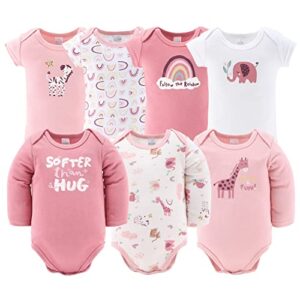 The Peanutshell Newborn Clothes & Accessories Set - 23 Piece Baby Girl Layette Gift Set - Fits Newborn to 3 Months - Rainbow & Safari, Pink