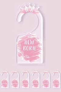 onedream baby closet dividers hanger separators - set of 7 baby clothes dividers for closet from newborn to 24 months, acrylic infant clothes divider (pink)