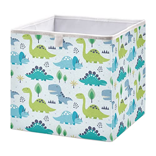 xigua Dinosaur Cube Storage Bin Large Collapsible Storage Box Canvas Storage Basket for Home,Office,Books,Nursery,Kid's Toys,Closet