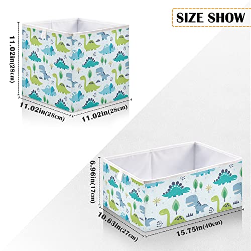 xigua Dinosaur Cube Storage Bin Large Collapsible Storage Box Canvas Storage Basket for Home,Office,Books,Nursery,Kid's Toys,Closet