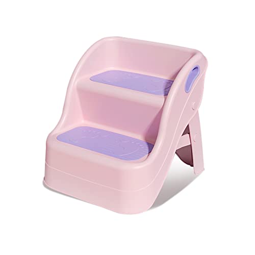 HAHONIA Step Stools for Kids Non-Slip 2 Step Stool for Toilet Kids Foldable Kitchen Step Stools Toddler Step Stool for Potty Training Bathroom Toilet Stools with Soft Anti-Slip Grips