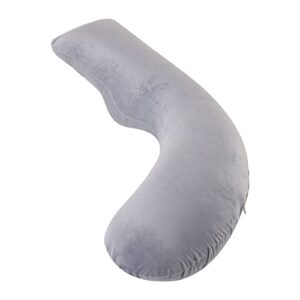 CDORANG Pregnancy Pillow, Full Body Maternity Pillow for Sleeping with Removable Washable Cover, Support for Back, Hips, Legs, Belly for Pregnant Women (Light Grey)