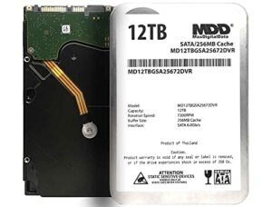 mdd 12tb 7200 rpm 256mb cache sata 6.0gb/s 3.5inch internal hard drive for surveillance storage (md12tgsa25672dvr) - 3 years warranty