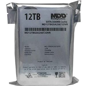 MDD 12TB 7200 RPM 256MB Cache SATA 6.0Gb/s 3.5inch Internal Hard Drive for Surveillance Storage (MD12TGSA25672DVR) - 3 Years Warranty