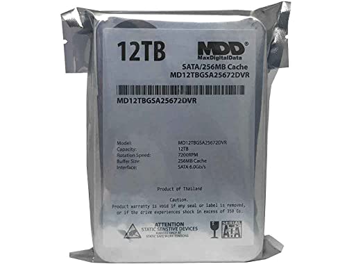 MDD 12TB 7200 RPM 256MB Cache SATA 6.0Gb/s 3.5inch Internal Hard Drive for Surveillance Storage (MD12TGSA25672DVR) - 3 Years Warranty