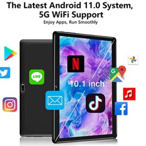 2023 Newest Tablet 10 Inch, Android 11 Tablet Newest Quad-core Processor, 2 in 1 Tablet with Keyboard, 64GB ROM + 4GB RAM Storage, 128GB Expandable, 5G WiFi, Bluetooth, GPS, 1280 * 800 HD Display