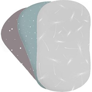 bear’s little fish 100% organic cotton baby bassinet sheets - soft fitted crib sheets for hourglass rectangular oval bassinet mattress pad baby basket bedside bassinet sheets - 3-pack