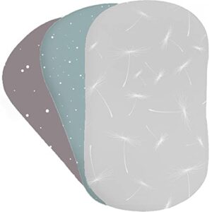 Bear’s Little Fish 100% Organic Cotton Baby Bassinet Sheets - Soft Fitted Crib Sheets for Hourglass Rectangular Oval Bassinet Mattress Pad Baby Basket Bedside Bassinet Sheets - 3-Pack