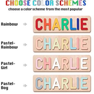 BeneCharm Personalized Name Puzzle for Kids, Custom Baby Gifts, Wooden Puzzles for Toddlers, First Birthday Gifts for Boys Girls, Toddler Educational Toys