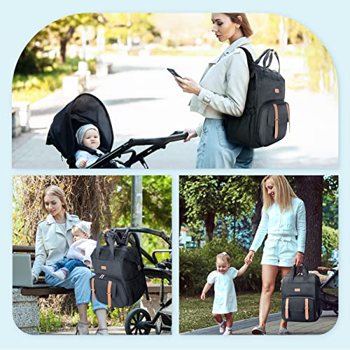 mommore Breast Pump Backpack for Spectra S1,S2 Medela Diaper Bag Backpack for Working Moms with 15.6 inch Laptop Sleeve, Black