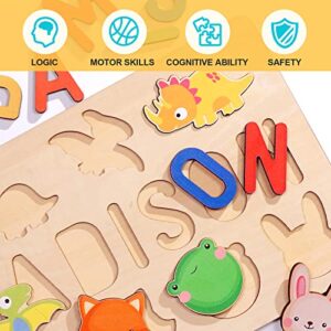 BeneCharm Personalized Name Puzzle for Kids, Custom Baby Gifts, Wooden Puzzles for Toddlers, First Birthday Gifts for Boys Girls, Toddler Educational Toys