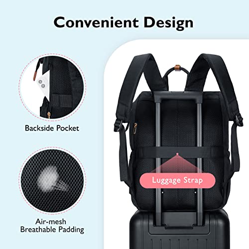 mommore Breast Pump Backpack for Spectra S1,S2 Medela Diaper Bag Backpack for Working Moms with 15.6 inch Laptop Sleeve, Black