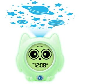sharp ready to wake owl sleep trainer, kid’s clock for ready to rise, ceiling projection nightlight and “off-to-bed” feature – simple to set and use!