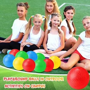 Jerify 12 Pcs Playground Balls 10 Inches Bouncy Dodge Ball Inflatable Kick Balls Kickball Dodgeball Handball for Kids Adults Indoor Outdoor 4 Quare Ball Games Gym Picnic, Camp Yoga Exercise