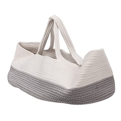 Baby Carrying Basket, Baby Sleeping Basket, Cotton Rope Weaved Foldable Portable Handheld Breathable Newborn Sleeping Basket