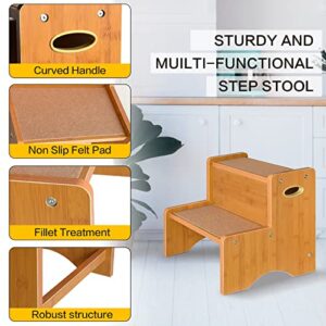 Step Stools for Kids, Non-Slip Wood Step Stool for Toddlers, Kids Step Stool, Toddler Step Stool, Child Potty Training Toilet Stool, Wood Step Stool for Bathroom Kitchen Bedroom Kid's Furniture