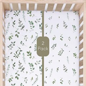 Crib Sheets Set - Premium Soft Cotton Fitted Baby Crib Sheet- 2 Pack- Crib Bed Mattress & Toddler Bed Sheet by Max&So