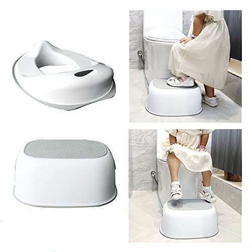 Cemibaby Potty Training Seat with Toddler Step Stool for Kids,for Safe Toddler Loo Potty Training in The Bathroom and Home,(Gray White)…