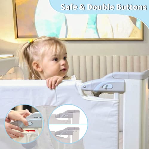 Letmudla Bed Rail for Toddlers, 74.8'' Easy to Assemble Toddler Bed Rail Sturdy Bed Rail, Height Adjustable Toddler Bed Rails No Gap, Bed Guard for Twin Double Full Size Queen & King Bed (Pack of 1)