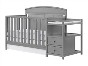 oxford baby pearson 4-in-1 convertible crib & changing station, dove gray, greenguard gold certified