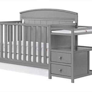 Oxford Baby Pearson 4-in-1 Convertible Crib & Changing Station, Dove Gray, GreenGuard Gold Certified