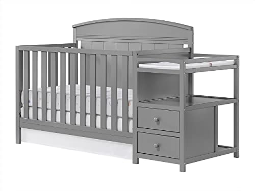 Oxford Baby Pearson 4-in-1 Convertible Crib & Changing Station, Dove Gray, GreenGuard Gold Certified