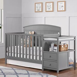 Oxford Baby Pearson 4-in-1 Convertible Crib & Changing Station, Dove Gray, GreenGuard Gold Certified