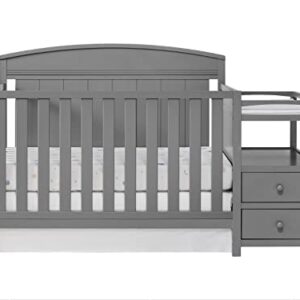 Oxford Baby Pearson 4-in-1 Convertible Crib & Changing Station, Dove Gray, GreenGuard Gold Certified