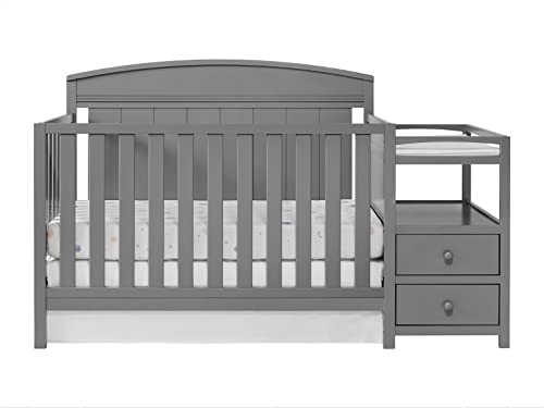 Oxford Baby Pearson 4-in-1 Convertible Crib & Changing Station, Dove Gray, GreenGuard Gold Certified