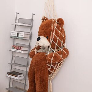 Novel Stuffed animal Net or Hammock Macrame Plush Toy Display- One Hook Only! Convenient for Corners, Walls and Ceiling Hanging Net, stuff animal storage for kid room Bedroom Playroom