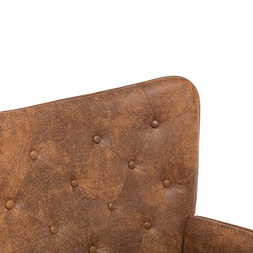 Henf Oversized Rocking Chair, Modern Velvet Rocker Armchair Loveseat Chair with Tufted High Back and Padded Seat Comfortable Accent Glider Rocker for Nursery Living Room Bedroom, Coffee