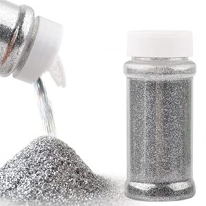 ultra fine glitter 80g/2.8oz craft glitter powder,resin glitter powder sequins flake,metallic iridescent glitter for diy crafts, nail art, hair face body, epoxy resin, painting, festival decor(sliver)