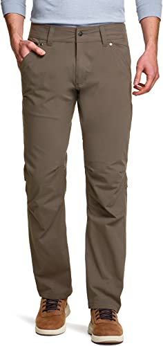 CQR CLSX Men's Cool Dry Tactical Pants, Water Resistant Outdoor Pants, Lightweight Stretch Cargo/Straight Work Hiking Pants, Sedona Pants Tundra, 38W x 32L
