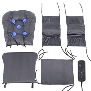 Paddie Dark Grey Massage Glider Rocker Replacement Cushions with Storage Velvet Washable Non Slip for Glider Rocking Chair, 5PCS