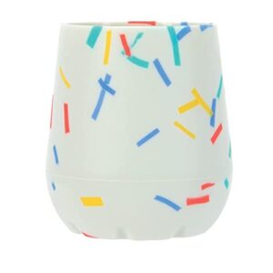 nuby silicone confetti/sprinkles first open training cup for baby - 2oz, 6+ months