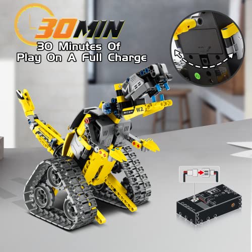 Mibido 3in1 Remote & APP Controlled Robot Dinosaur Building Kit, Educational STEM Projects Coding Set Creative Gifts for Kids Aged 6 7 8 9 10 11 12+, New 2023 (434 Pieces)