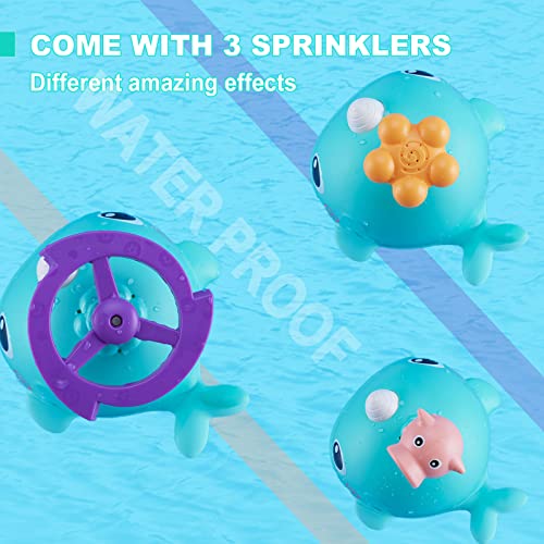 Bath Toys for Toddlers 1-3, Baby Toys 12-18 Months, Mold Free Whale Water Spraying Bath Toy with Sprinklers & Shower Head, Bathtub Pool Bathroom Shower Toy Gifts for Toddler Infant Kids Boy Girls