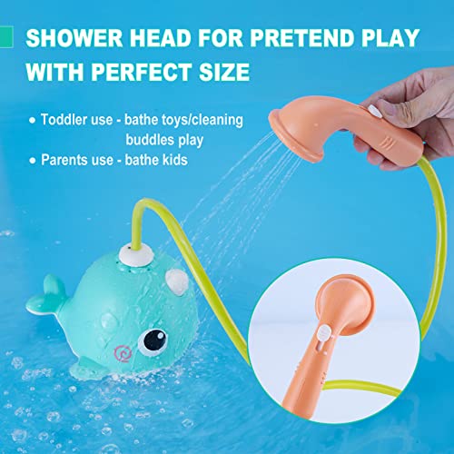 Bath Toys for Toddlers 1-3, Baby Toys 12-18 Months, Mold Free Whale Water Spraying Bath Toy with Sprinklers & Shower Head, Bathtub Pool Bathroom Shower Toy Gifts for Toddler Infant Kids Boy Girls