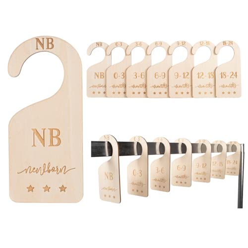 Beautiful Baby Closet Dividers - Baby Clothes Organizer Double-Sided Gender Neutral - Nursery Decor Neutral Premium Birch Wood - Nursery Storage & Organization Boho Closet Dividers from NB to 24 M