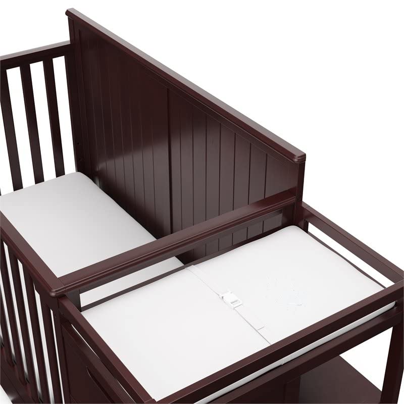 Home Square 2-Piece Set with Crib & 4 Drawer Chest in Espresso